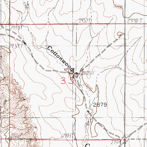 Topographic Map of 15N50E35ACCA01 Well, MT