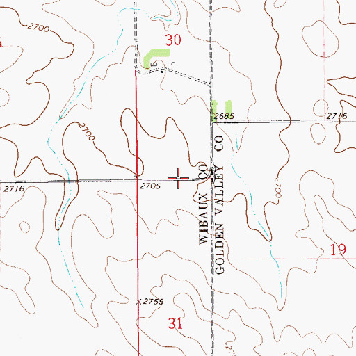 Topographic Map of 15N61E30CCC01_ Well, MT