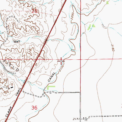 Topographic Map of 15N54E25DDA_01 Well, MT