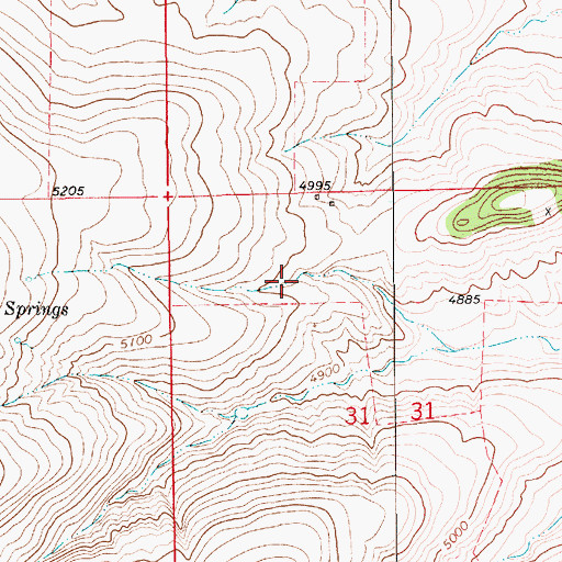 Topographic Map of 15N12E31BA__01 Spring, MT