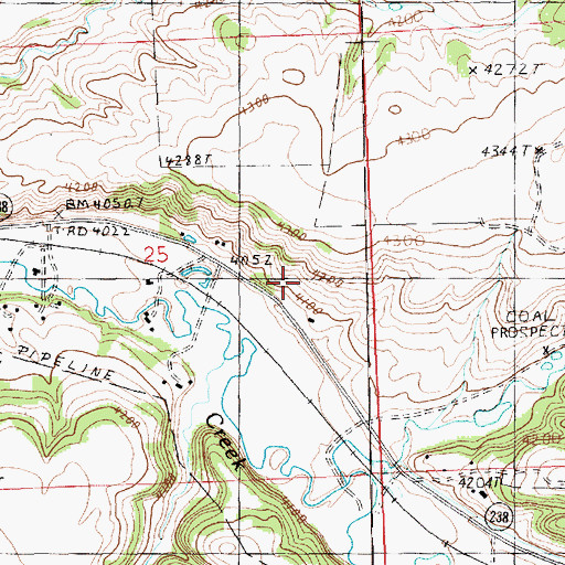 Topographic Map of 15N18E25ADC_01 Well, MT
