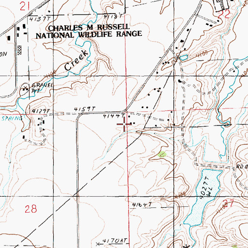 Topographic Map of 15N18E27BBBB01 Well, MT