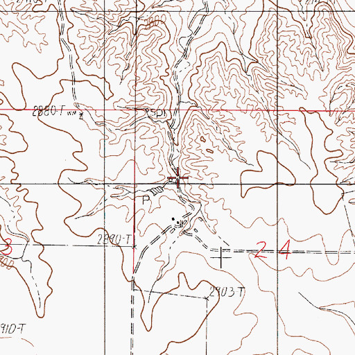 Topographic Map of 15N52E24BBD_01 Well, MT