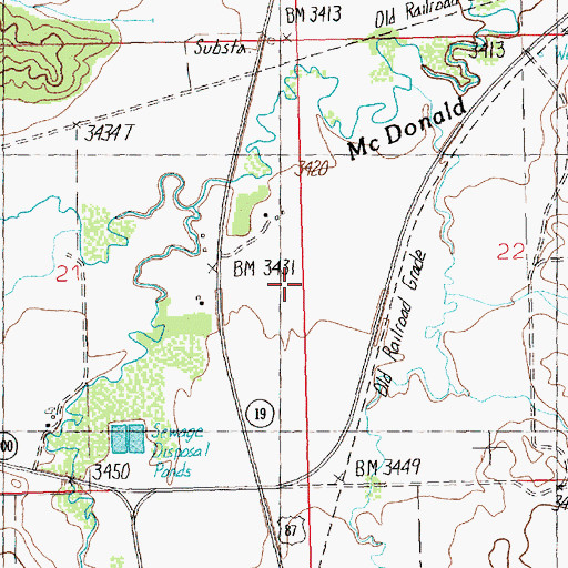 Topographic Map of 15N23E22CBD_01 Well, MT