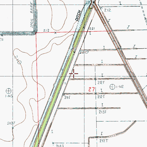 Topographic Map of Ditch Number 105, AR