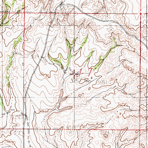 Topographic Map of 15N50E17CAAA01 Well, MT