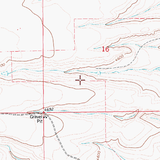 Topographic Map of 15N12E16CA__01 Well, MT