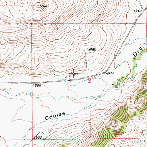 Topographic Map of 15N11E08BD__01 Well, MT