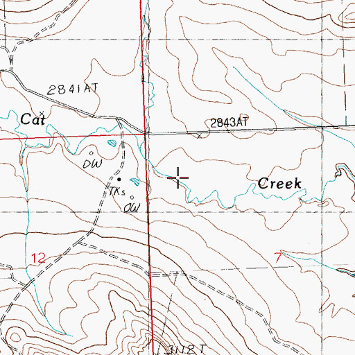Topographic Map of 15N21E07AAAB01 Well, MT