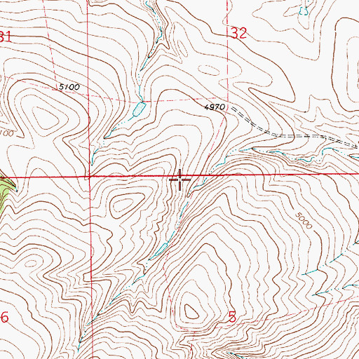 Topographic Map of 16N11E32CD__01 Spring, MT