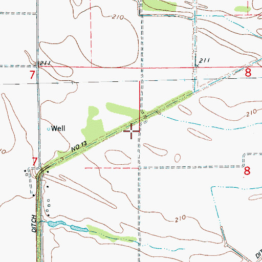 Topographic Map of Ditch Number 13, AR