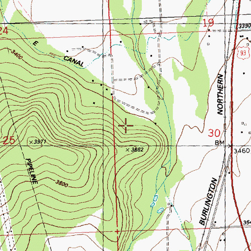 Topographic Map of 16N19W30BCCD01 Well, MT