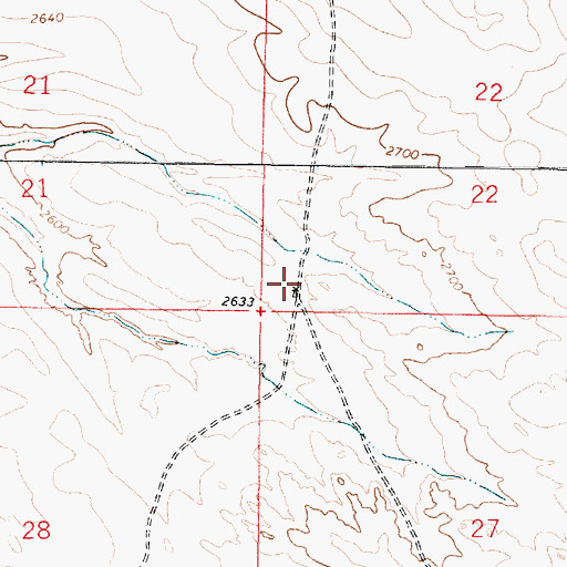 Topographic Map of 16N44E22CCCD01 Well, MT