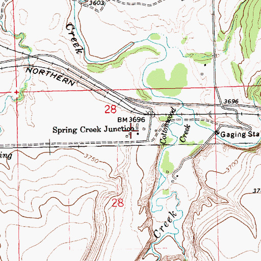 Topographic Map of 16N17E28ABC_01 Well, MT