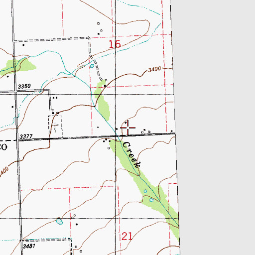 Topographic Map of 16N19W16DCCD01 Well, MT