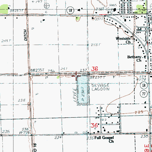 Topographic Map of Ditch Number 16, AR