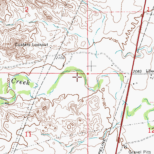 Topographic Map of 16N55E12ABAA01 Well, MT