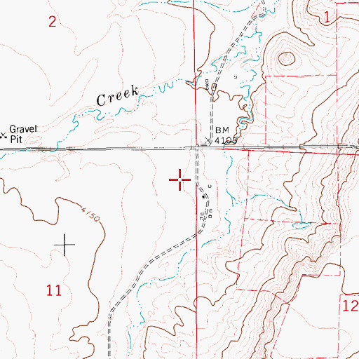 Topographic Map of 16N12E11AAAD01 Well, MT