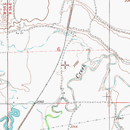 Topographic Map of 16N56E06DB__01 Well, MT