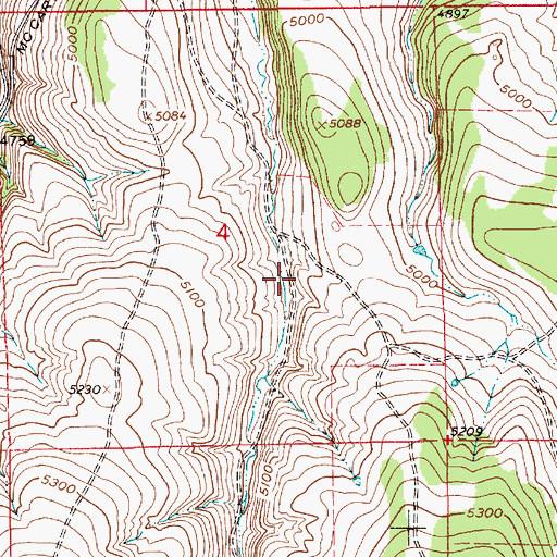Topographic Map of 16N09E04DB__01 Spring, MT