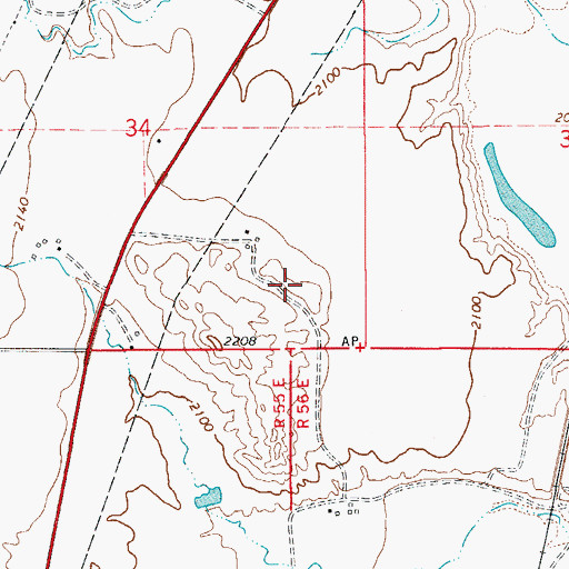 Topographic Map of 17N55E34DD__02 Well, MT