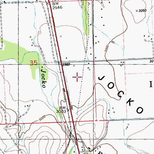 Topographic Map of 17N20W26DCAA01 Well, MT