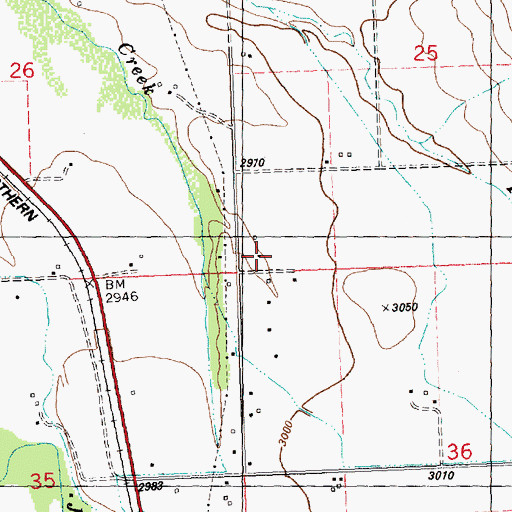 Topographic Map of 17N20W25CCCA01 Well, MT