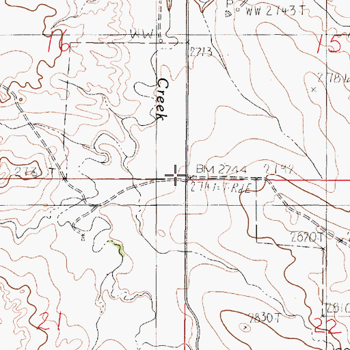Topographic Map of 17N47E16DDDD01 Well, MT