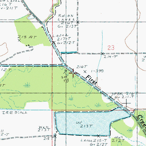 Topographic Map of Ditch Number 210, AR
