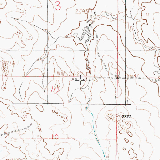 Topographic Map of 17N44E10ABAA01 Well, MT
