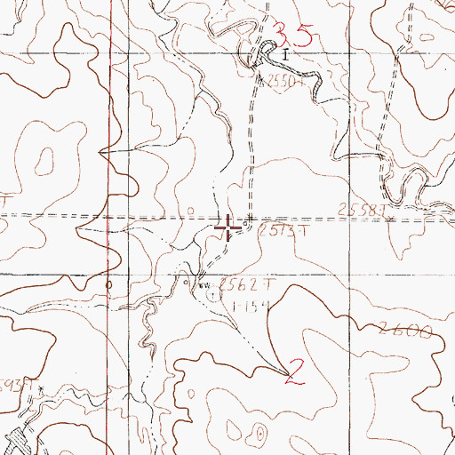Topographic Map of 17N44E02BABA01 Well, MT