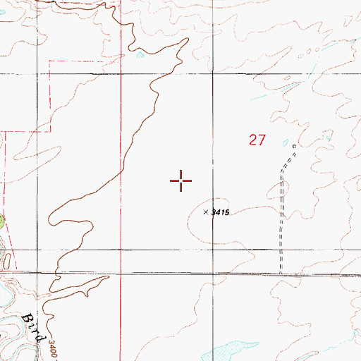 Topographic Map of 18N01E27C___02 Well, MT