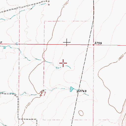 Topographic Map of 18N02E27A___01 Well, MT