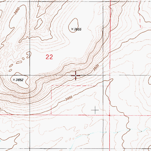 Topographic Map of 18N01E22D___01 Well, MT