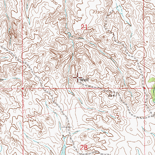 Topographic Map of 18N58E21CDDD01 Well, MT
