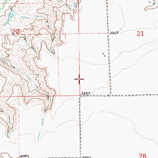 Topographic Map of 18N12E21CB__01 Well, MT
