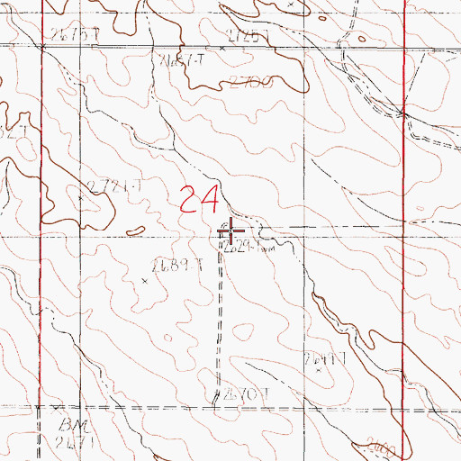 Topographic Map of 18N46E24ACCC01 Well, MT