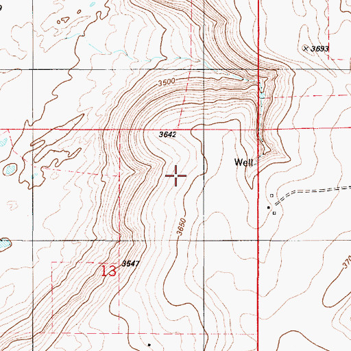 Topographic Map of 18N01E13A___02 Well, MT
