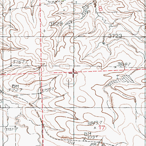 Topographic Map of 18N19E08BCD_01 Well, MT