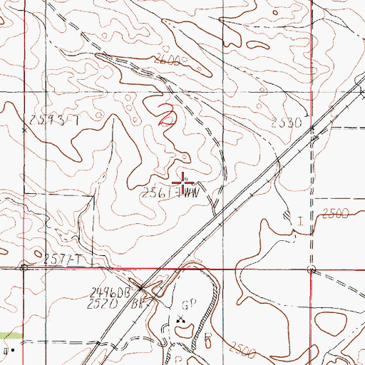 Topographic Map of 18N47E02DBCD01 Well, MT