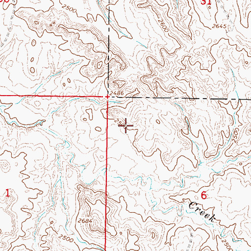 Topographic Map of 18N43E06BB__01 Well, MT