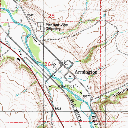 Topographic Map of 19N06E36ACDA01 Well, MT