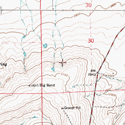 Topographic Map of 19N04E30C___01 Well, MT