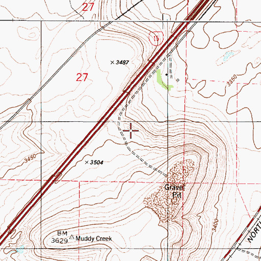 Topographic Map of 19N01E27D___02 Well, MT