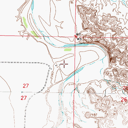 Topographic Map of 19N42E27ADBB01 Well, MT