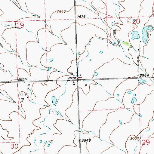 Topographic Map of 19N19W20CCC_01 Well, MT