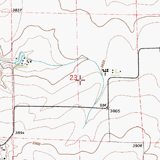 Topographic Map of 19N05E23____01 Well, MT