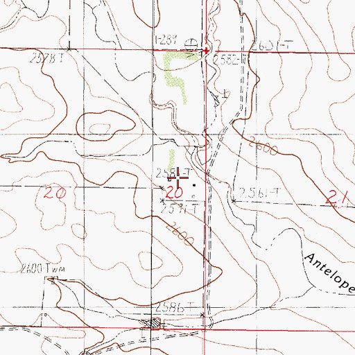 Topographic Map of 19N47E20ADDC01 Well, MT