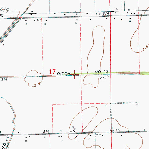 Topographic Map of Ditch Number 43, AR