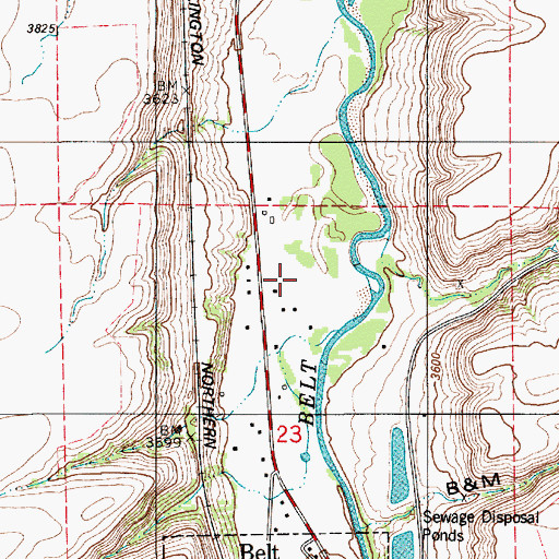 Topographic Map of 19N06E23BADA01 Well, MT
